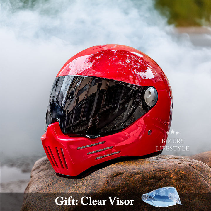 Full face motorcycle helmet for optimum security and comfort