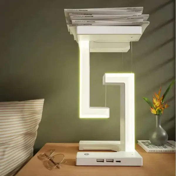 Tensegrity LED Table Lamp – Futuristic Light with Wireless Charging