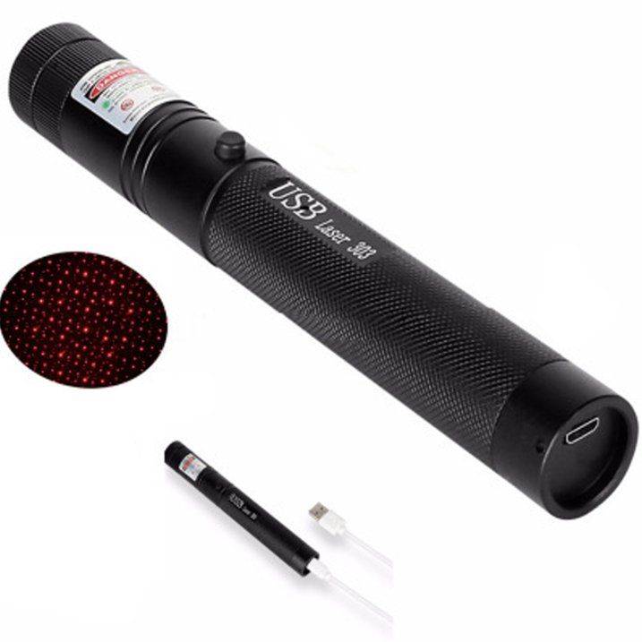 Rechargeable laser pointer with long range and adjustable focus