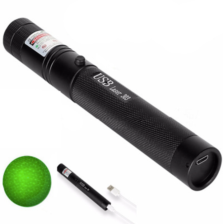 Rechargeable laser pointer with long range and adjustable focus
