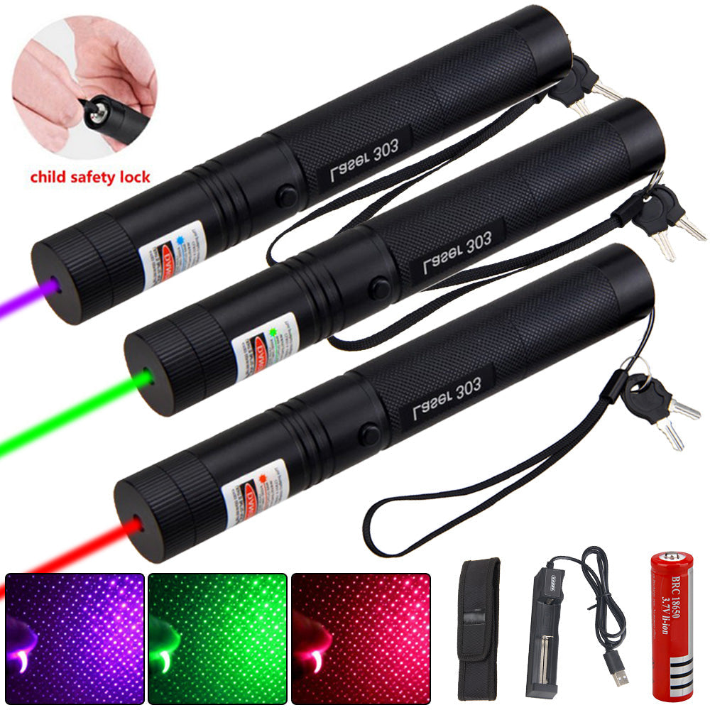 Rechargeable laser pointer with long range and adjustable focus
