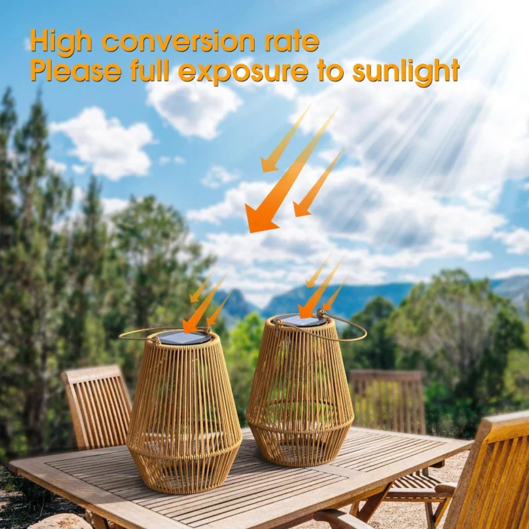 Handwoven Solar Lamp for Atmospheric Garden Lighting