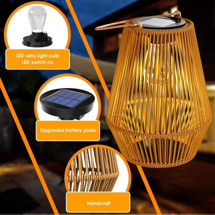 Handwoven Solar Lamp for Atmospheric Garden Lighting