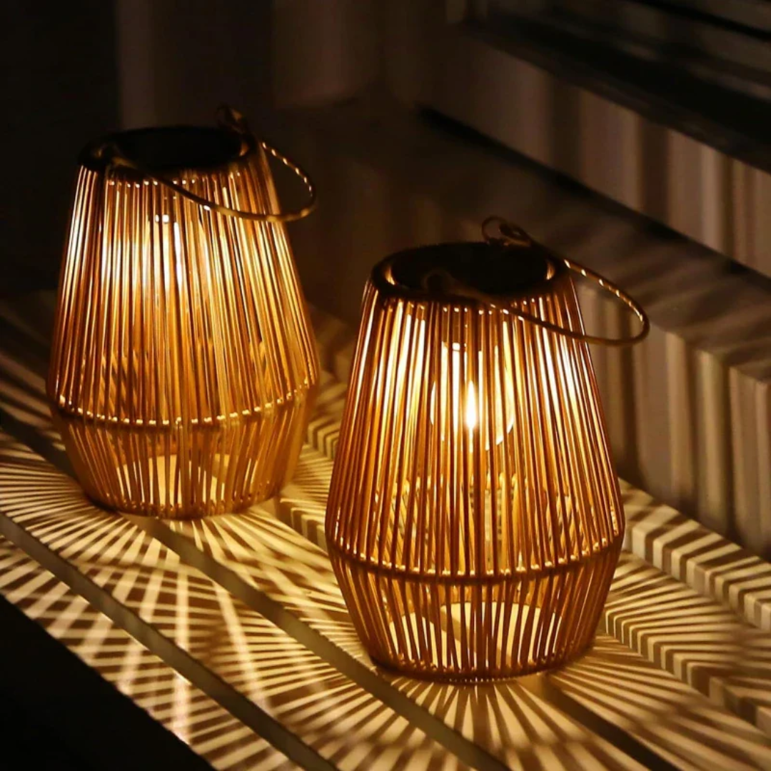 Handwoven Solar Lamp for Atmospheric Garden Lighting