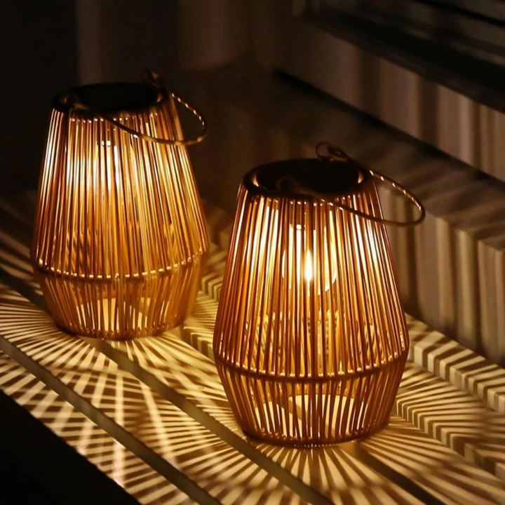 Handwoven Solar Lamp for Atmospheric Garden Lighting