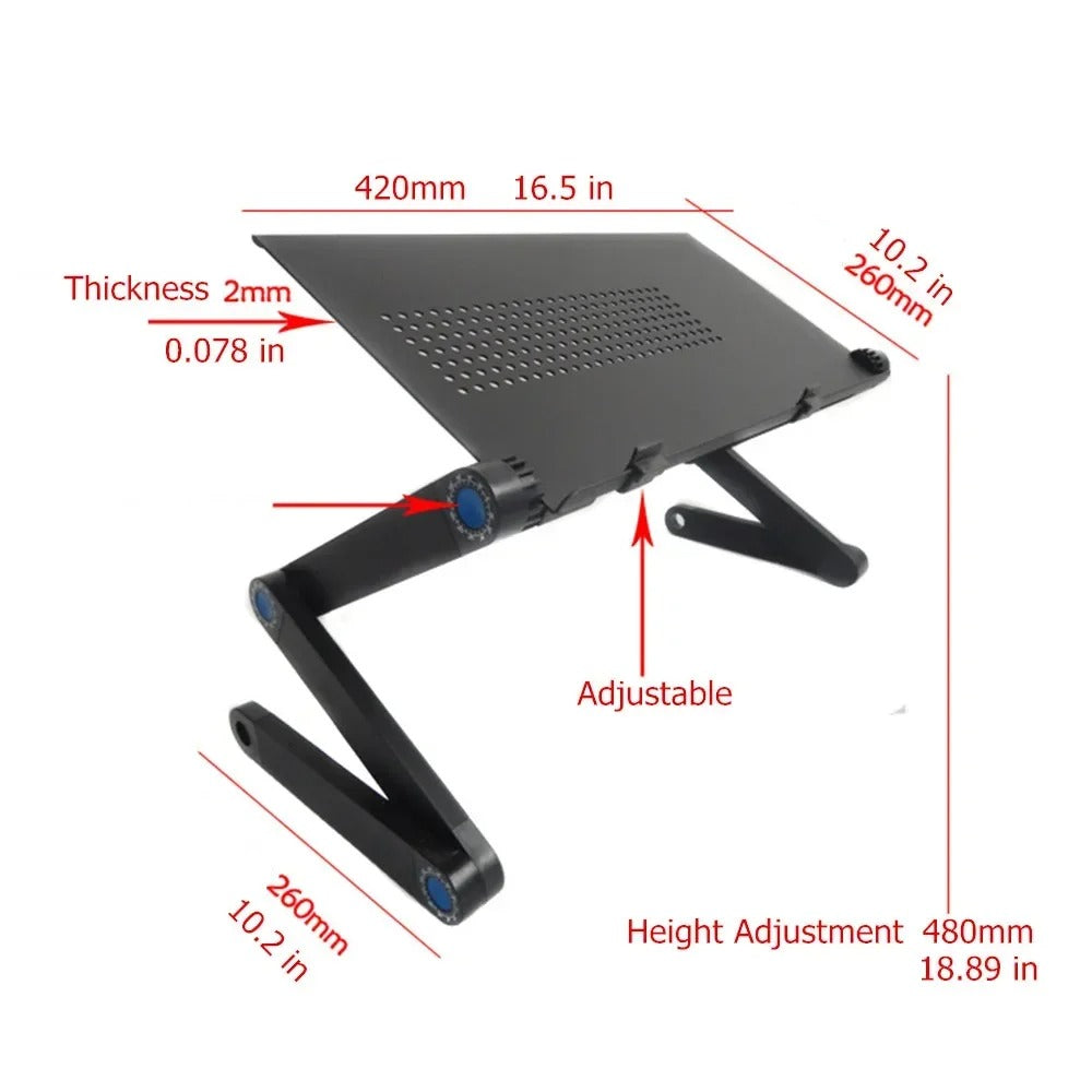 Ergonomic portable notebook tripod - adjustable height and angle