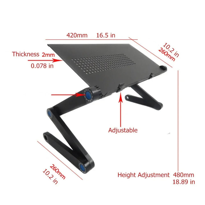 Ergonomic portable notebook tripod - adjustable height and angle