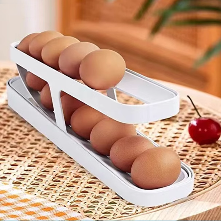 Automatic Rolling Egg Dispenser - Compact Cooking Cup Storage