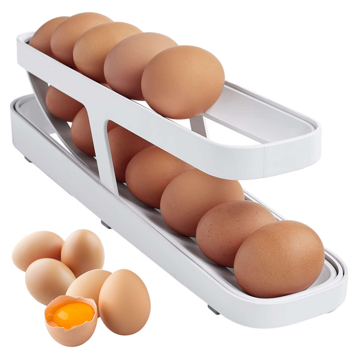Automatic Rolling Egg Dispenser - Compact Cooking Cup Storage