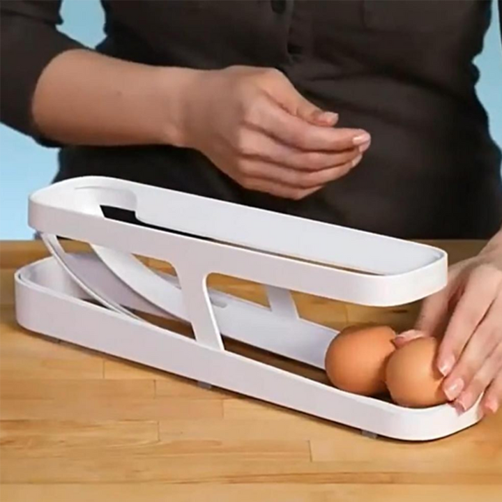 Automatic Rolling Egg Dispenser - Compact Cooking Cup Storage