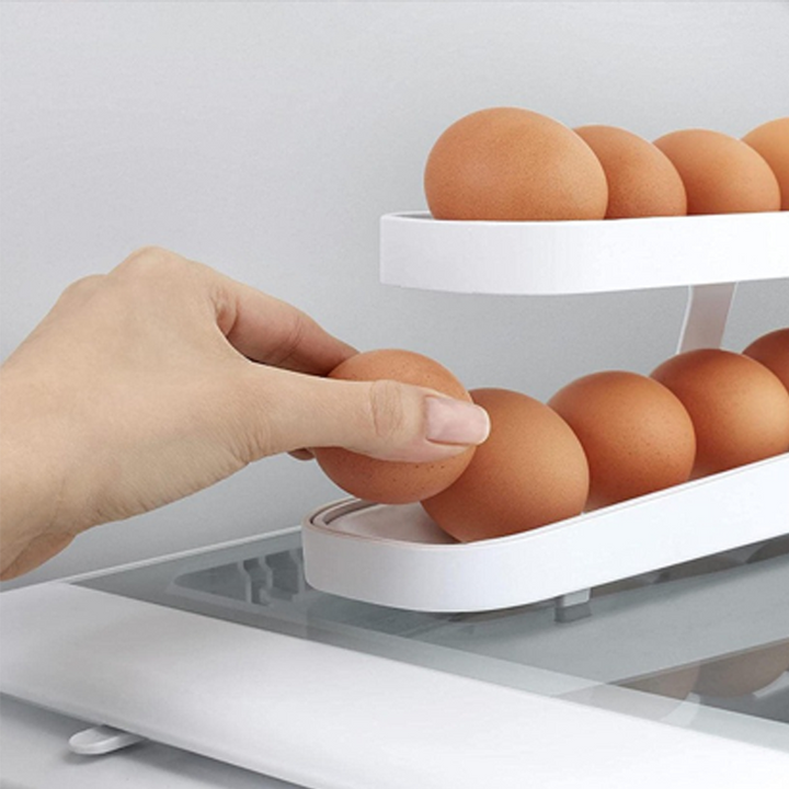Automatic Rolling Egg Dispenser - Compact Cooking Cup Storage