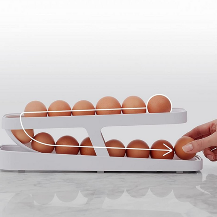 Automatic Rolling Egg Dispenser - Compact Cooking Cup Storage
