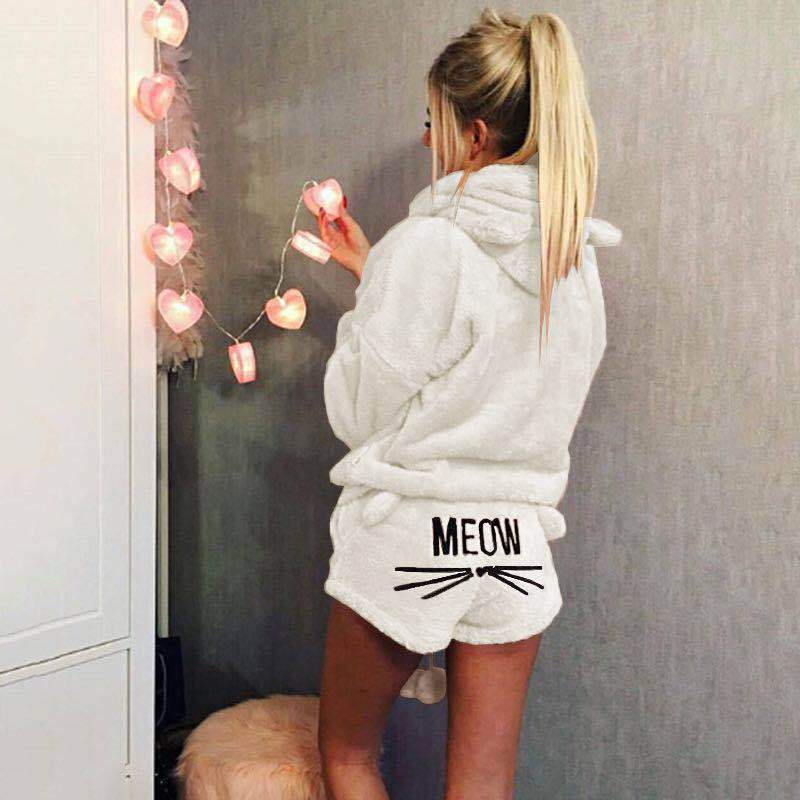 Cosy cat pyjama seen for women