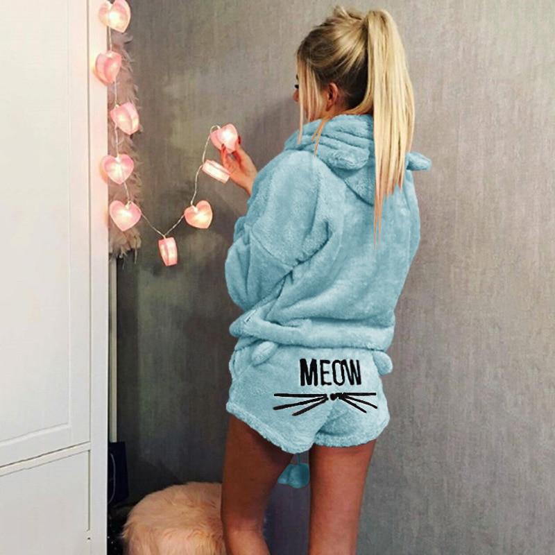 Cosy cat pyjama seen for women