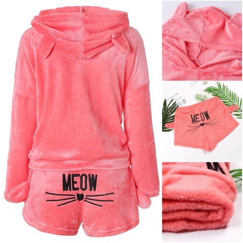Cosy cat pyjama seen for women