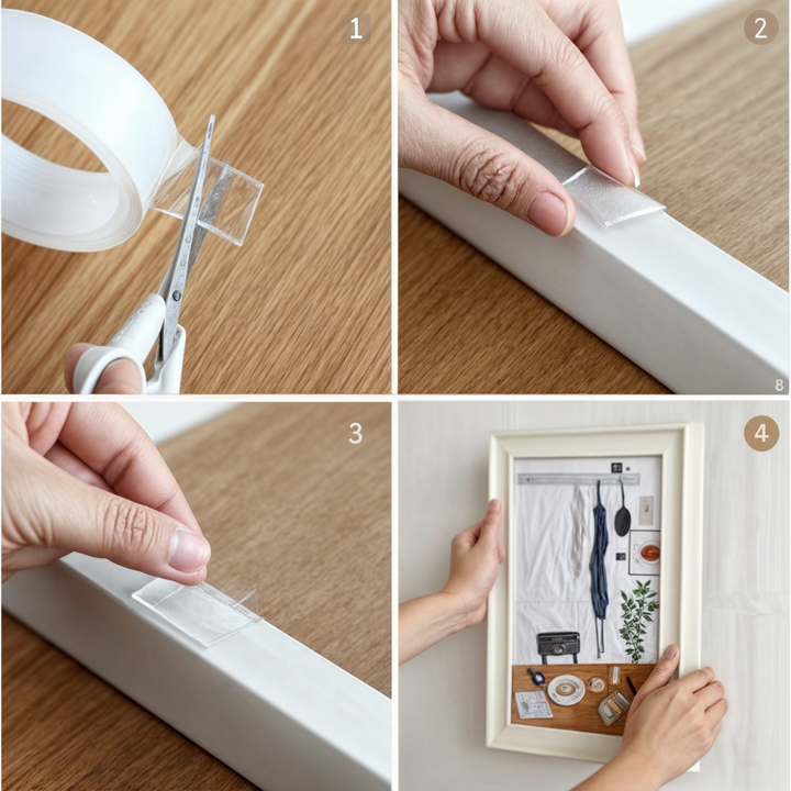 Powerful Double-sided Teip – Reusable &amp; Skadefri Installation