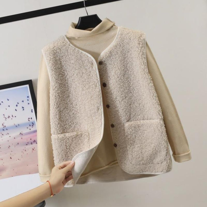 Women warm bundle warm waistcoat in soft fleece