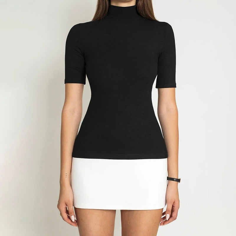 Women Patchwork Turtleneck Bodycon-dress