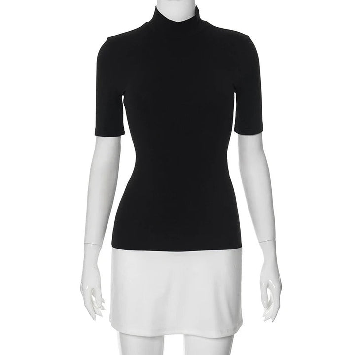 Women Patchwork Turtleneck Bodycon-dress