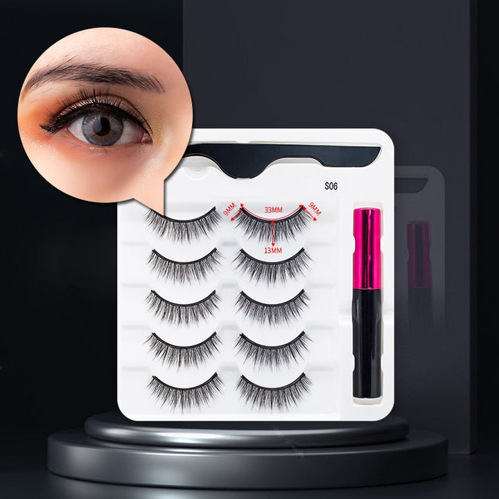 Magnetic False Eyelashes &amp; Eyeliner Set for Women