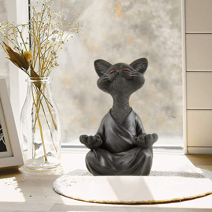 Mediter down buddha cat figure for hamper decor