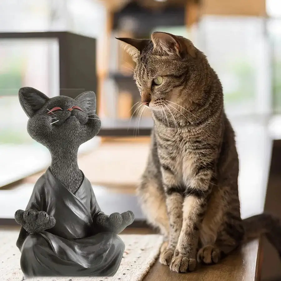 Mediter down buddha cat figure for hamper decor