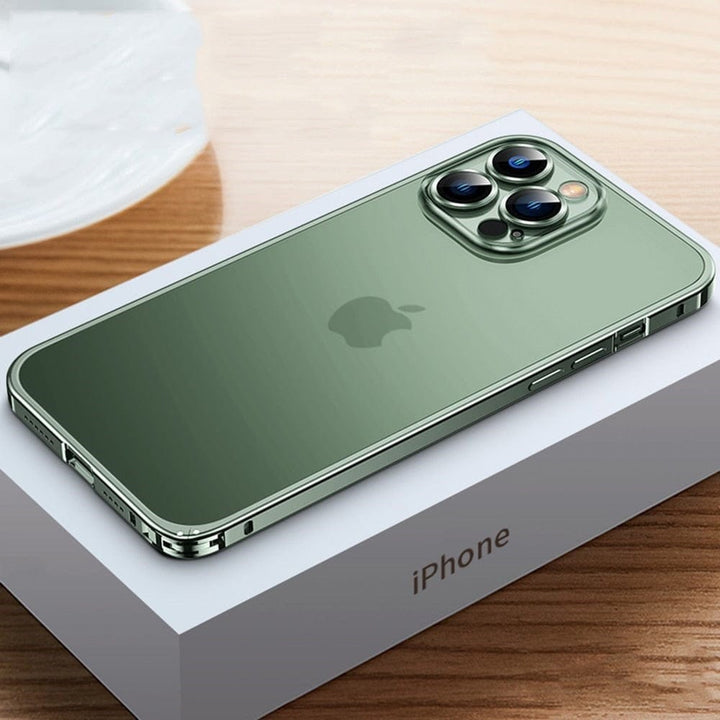 Minimalist aluminum frame for iPhone with shock protection