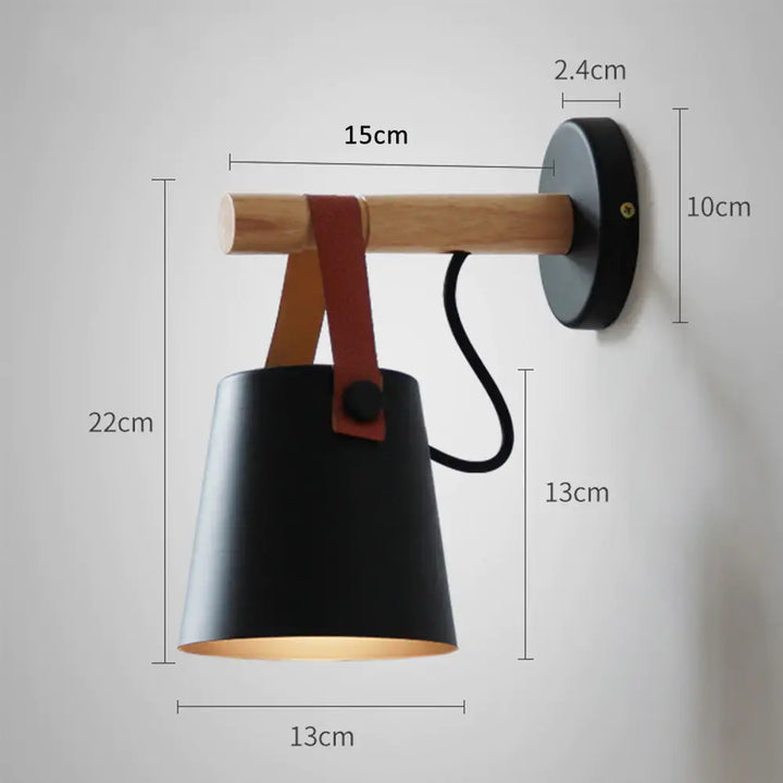 Nordic wall light in wood for living room