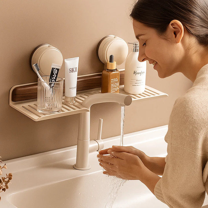 Modern baderom ledge with suck cup for smart storage