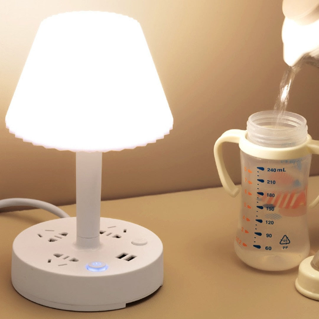 Multifunctional Table Lamp with USB &amp; Plugs
