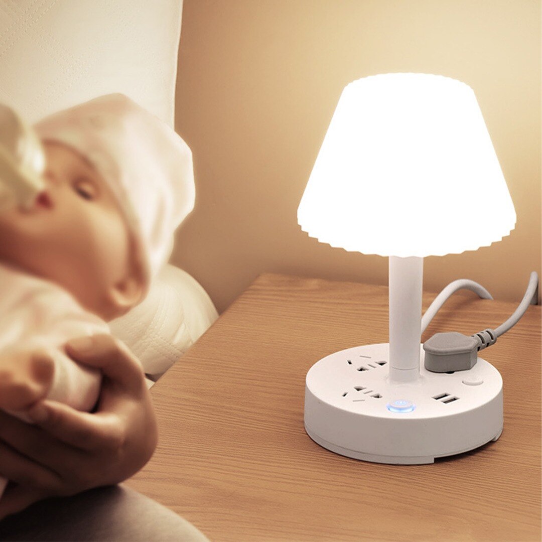 Multifunctional Table Lamp with USB &amp; Plugs