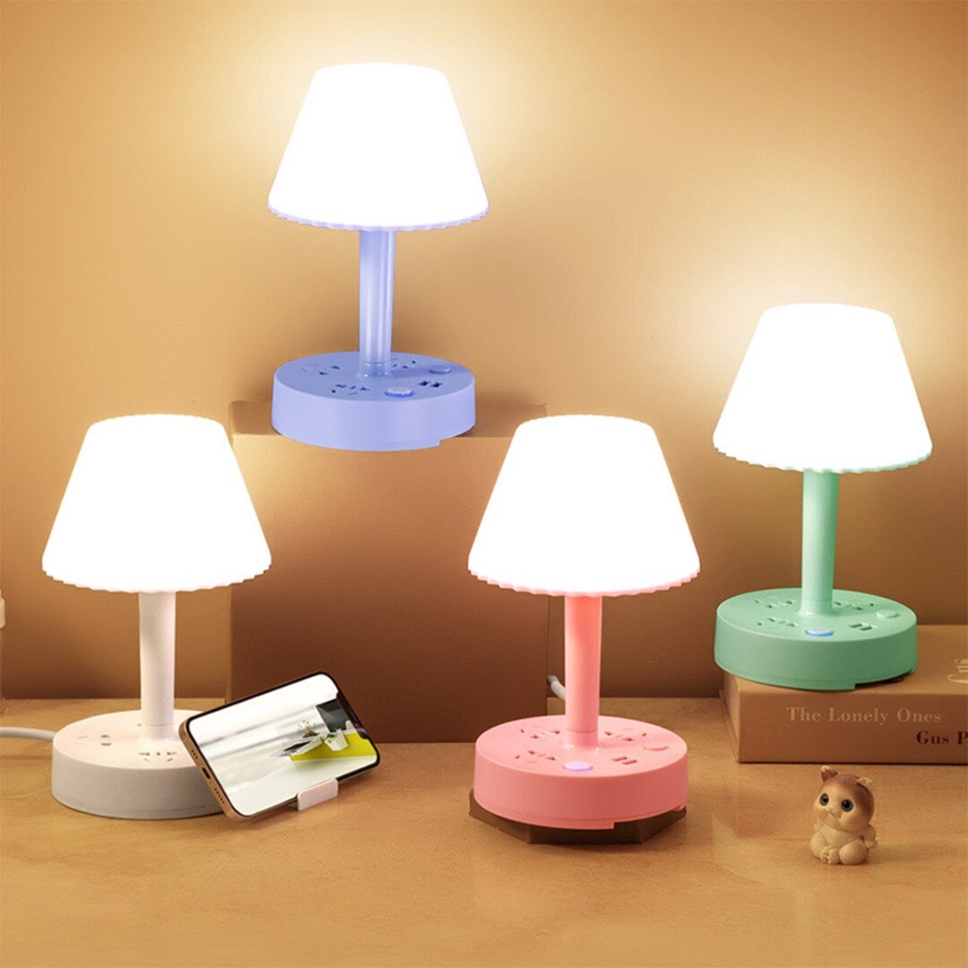 Multifunctional Table Lamp with USB &amp; Plugs