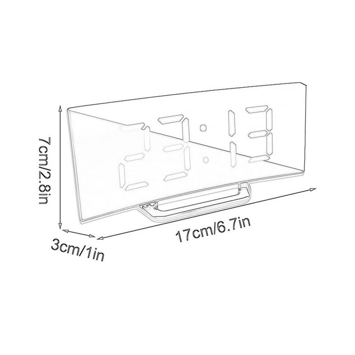 Clean suffered vekker clock with mirror screen and temperature viewing