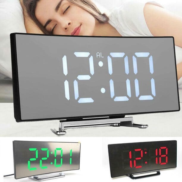 Clean suffered vekker clock with mirror screen and temperature viewing