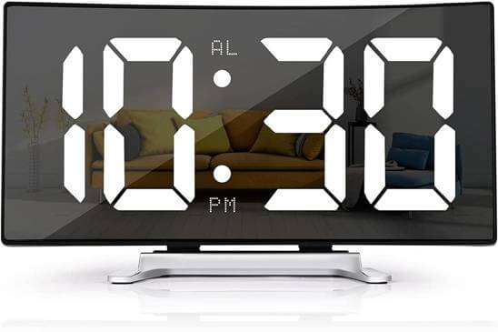Clean suffered vekker clock with mirror screen and temperature viewing