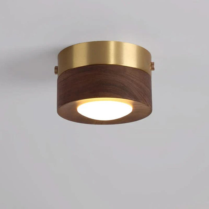 Ceiling Lamp with Warm LED &amp; Elegant Walnut Look