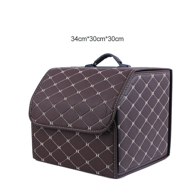 Premium collapsible car baggage roe organiser in PU leather