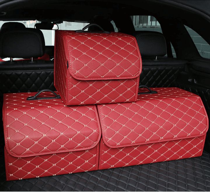 Premium collapsible car baggage roe organiser in PU leather