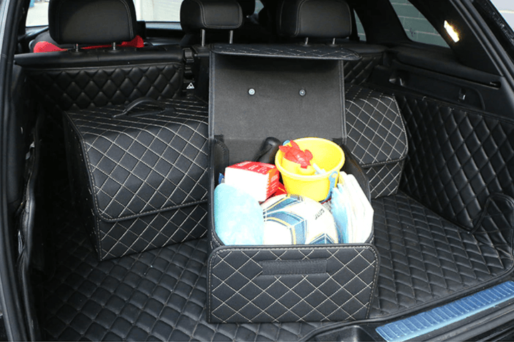 Premium collapsible car baggage roe organiser in PU leather