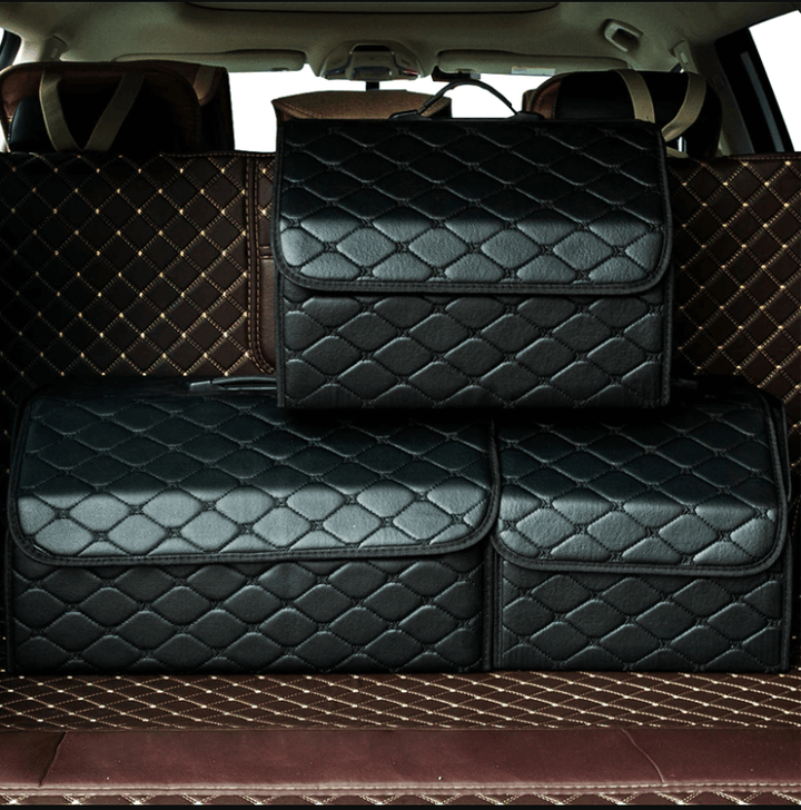 Premium collapsible car baggage roe organiser in PU leather