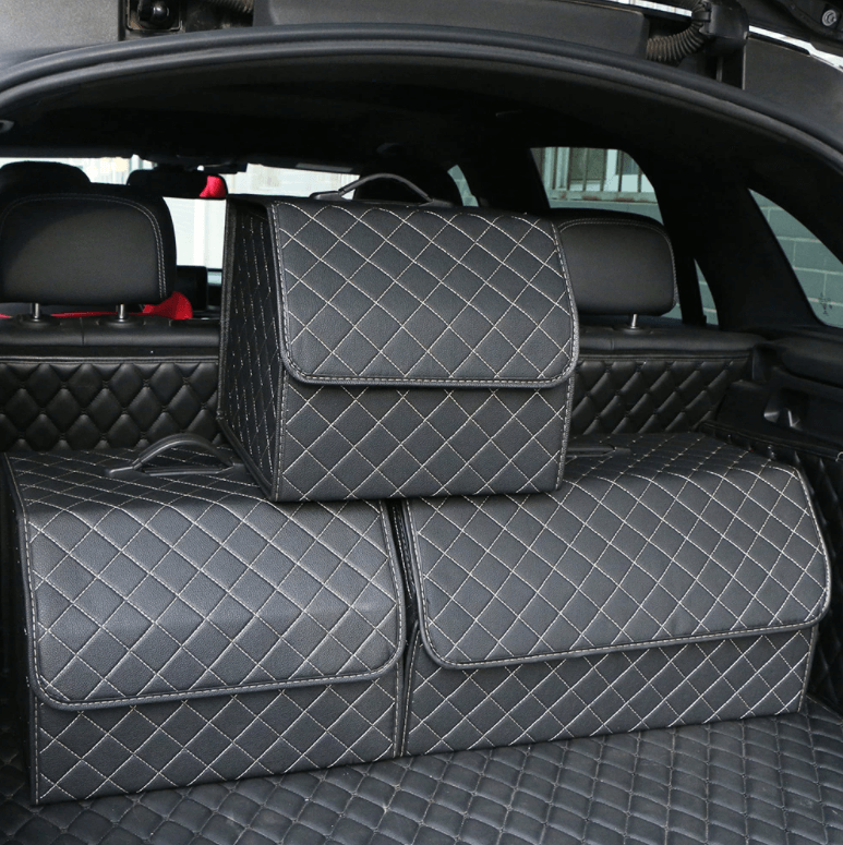 Premium collapsible car baggage roe organiser in PU leather
