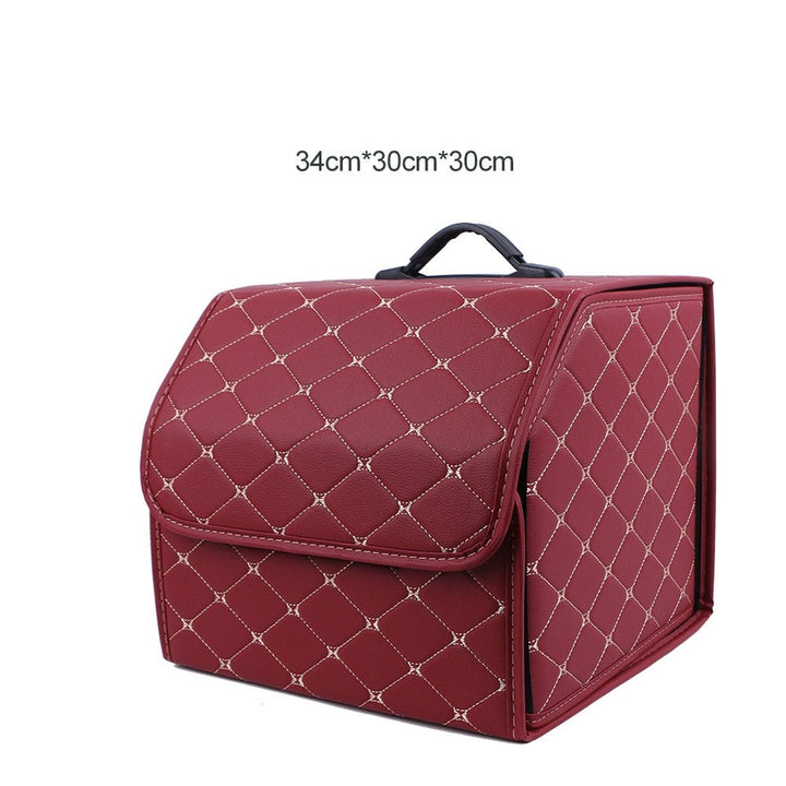 Premium collapsible car baggage roe organiser in PU leather