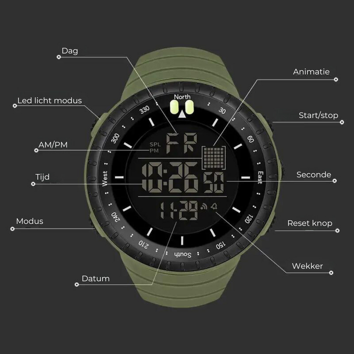 Unisex utomhu clock for eventyrere | robust and waterproof