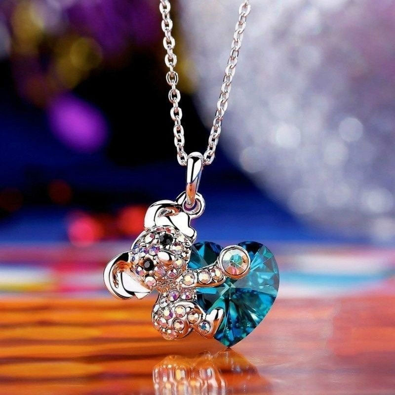 Women koala bear neck chain with glittering kryst of all