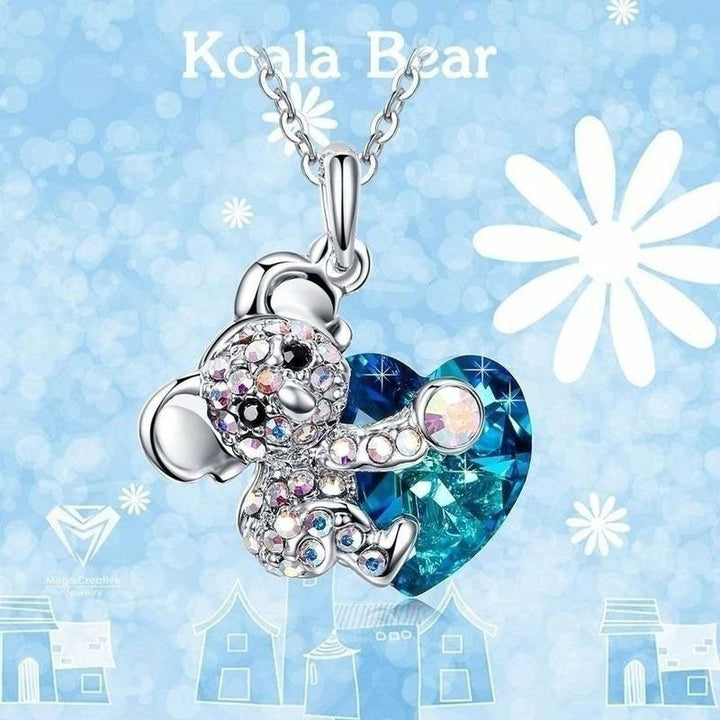 Women koala bear neck chain with glittering kryst of all
