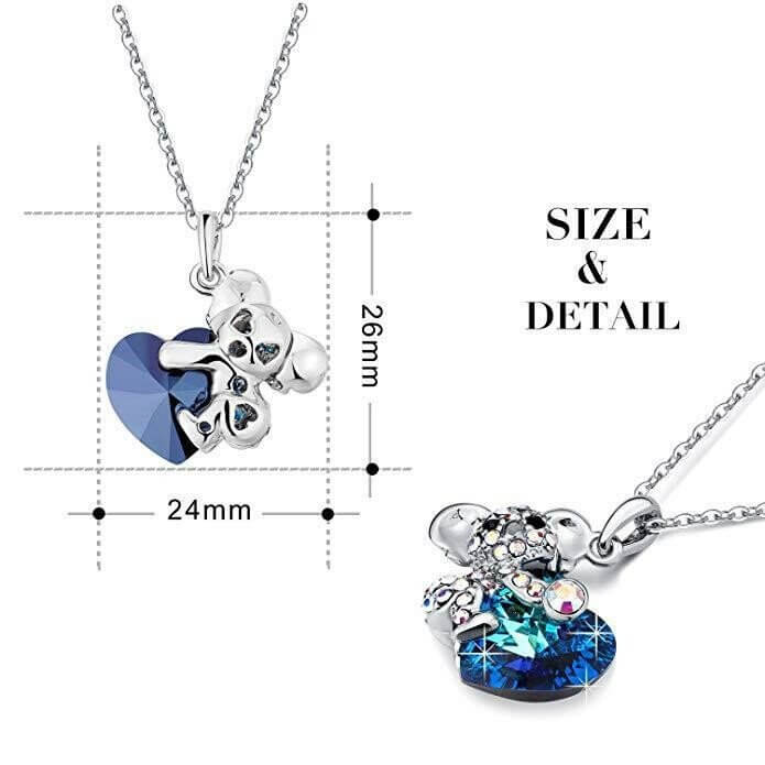Women koala bear neck chain with glittering kryst of all