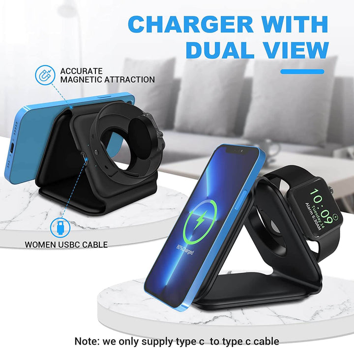 Unisex Foldable Wireless Charger with Magnetic Attachment