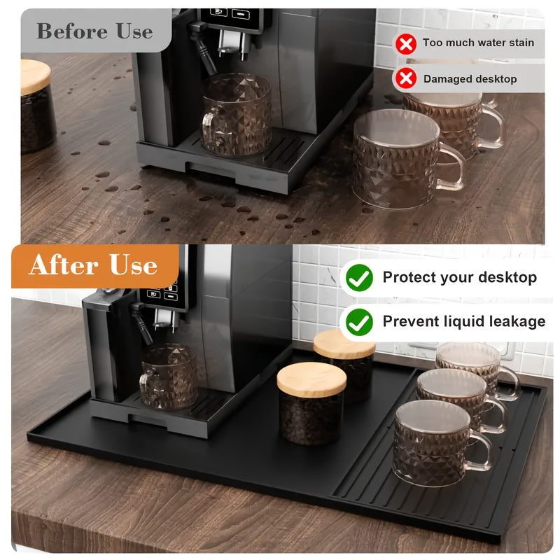 Universal 2-in-1 Silicone Coffee Mat with Raised Edges