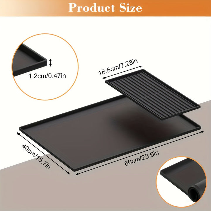 Universal 2-in-1 Silicone Coffee Mat with Raised Edges