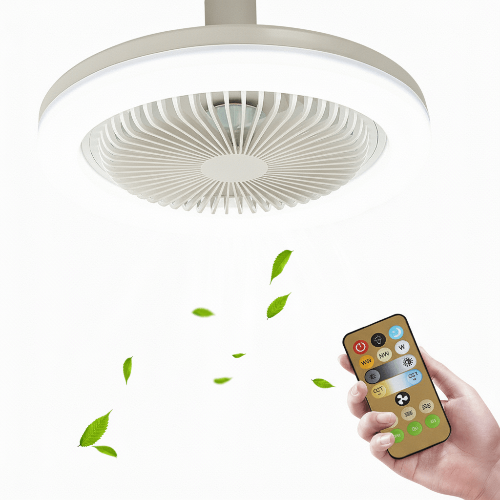 Smart roof fan with integrated light and remote control